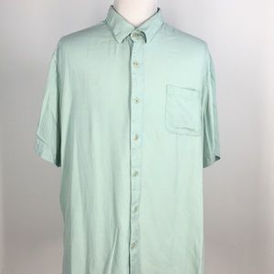Nat Nash Mens 100% Silk Shirt Size XXL Sea Green